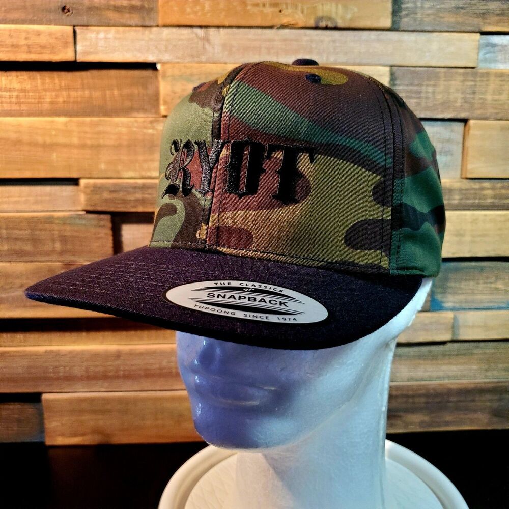RYOT Hat Mens Camouflage Snapback English Script Baseball Smoker Urban Cap New